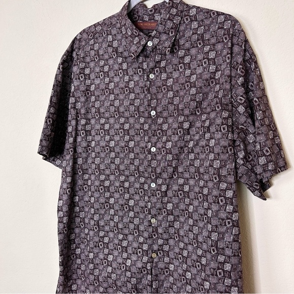 Mens TORI RICHARD Aloha Brown Geo. Hawaii Button-Up Shirt Cotton
Lawn Sz L - Picture 2 of 8